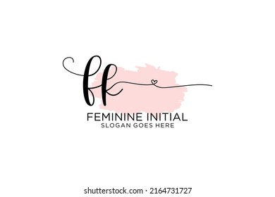 Fk Beauty Monogram Elegant Logo Design Stock Vector (Royalty Free ...