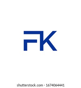 Fk Company Linked Letter Logo Blue Stock Vector (Royalty Free ...
