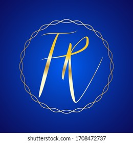 FK. F and K, Beauty round vector initial logo, handwriting logo of initial signature, wedding, fashion, jewelry,  with creative template for any company or business.