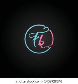 FK or F K letter alphabet logo design in vector format.