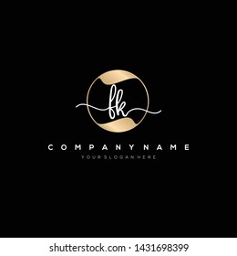 FK handwriting initial logo template vector.