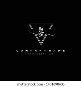 FK handwriting initial logo template vector.