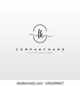 FK handwriting initial logo template vector.