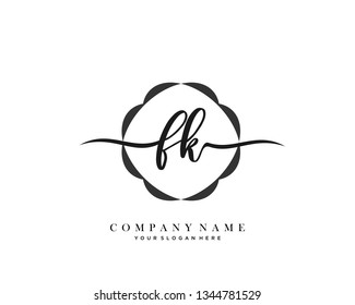 FK handwriting initial  logo vector