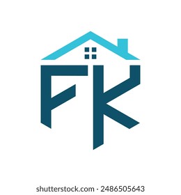 FK House Logo Design Template. Letter FK Logo for Real Estate, Construction or any House Related Business