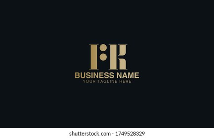 FK  initial based letter typography logo design 