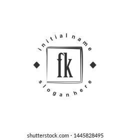 FK Initial beauty monogram logo vector