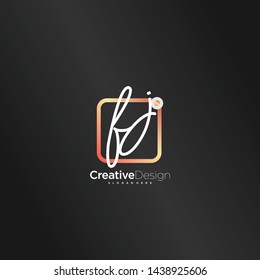 FK initial handwriting with color logo icon template vector.