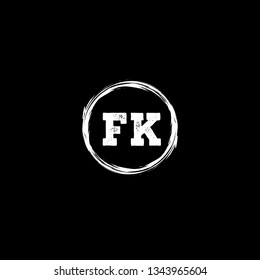 FK  Initial Handwriting logo template vector