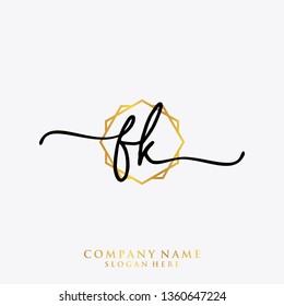 FK Initial handwriting logo template