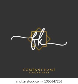 FK Initial handwriting logo template