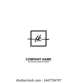 FK Initial handwriting logo template vector