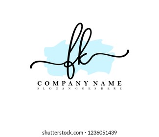 FK Initial handwriting logo vector