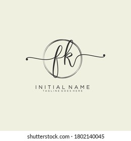 FK Initial handwriting logo vector