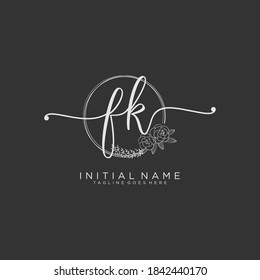 FK Initial handwriting logo vector
