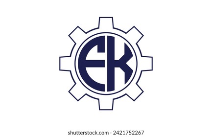 FK Initial Buchstaben mechanischen Kreis Logo Design Vektorvorlage. Industrie, Ingenieurwesen, Wartung, Wortmarke, Briefmarke, Monogramm, Baugewerbe, Wirtschaft, Unternehmen, Unternehmen, Handel, Geometrie