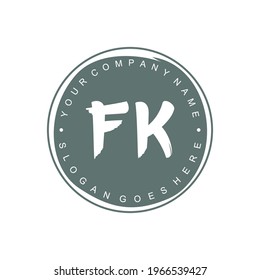 FK Logo inicial Branding Brush negocio de bodas