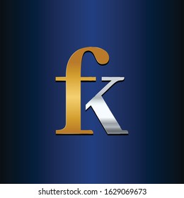 FK Initial logo Capital Letters Gold and silver colors