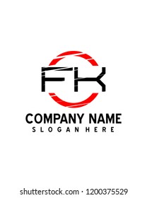 FK Initial logo with circle template vector