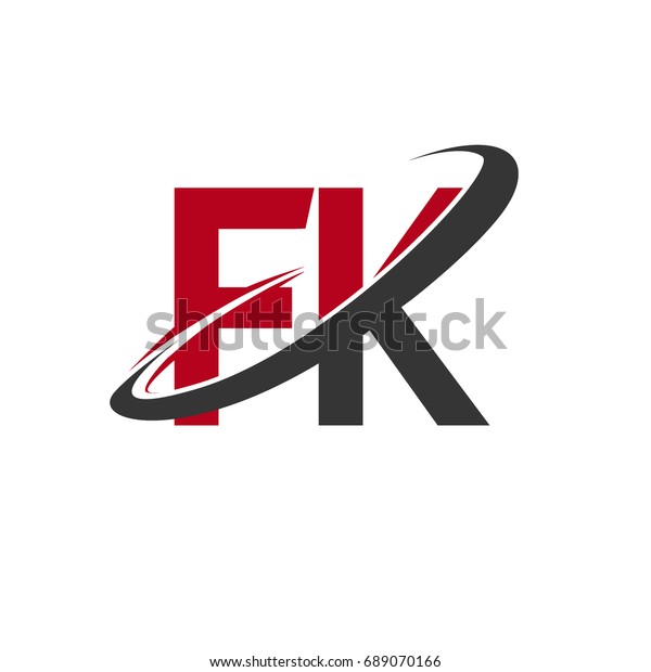 Fk Initial Logo Company Name Colored Royalty Free Stock Image