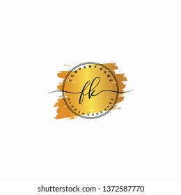 FK Initial luxury handwriting logo vector