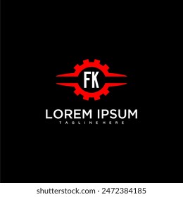 FK initial monogram for automotive logo design vector