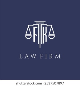 FK initial monogram for lawfirm logo with scales vector image