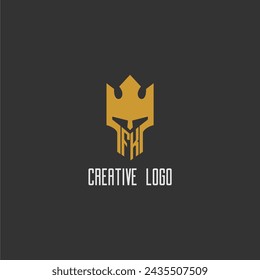 FK initial monogram logo for gaming with creative king spartan image design