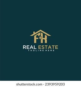 FK Initial-Monogramm-Logo für Immobilien mit kreativem Design für Wohnungen