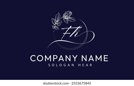  FK K F initial signature logo template vector