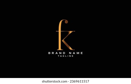 FK, KF, Abstract initial monogram letter alphabet logo design