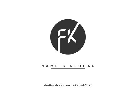 FK,  KF Abstract  Letters Logo  Monogram