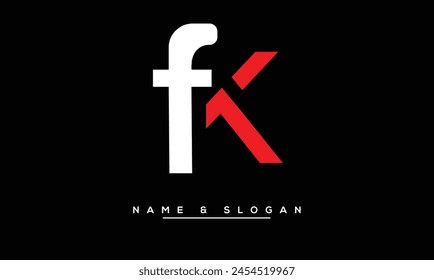 Monograma del logotipo de las letras Abstractas de FK, KF