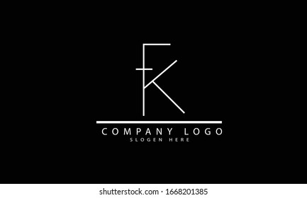 FK KF abstract vector logo monogram template