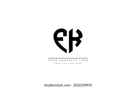 FK KF abstract vector logo monogram template