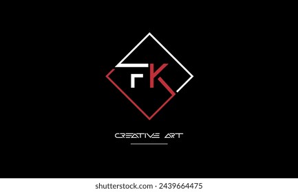 FK, KF, F, K abstract letters logo monogram