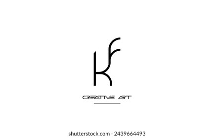 FK, KF, F, K abstract letters logo monogram