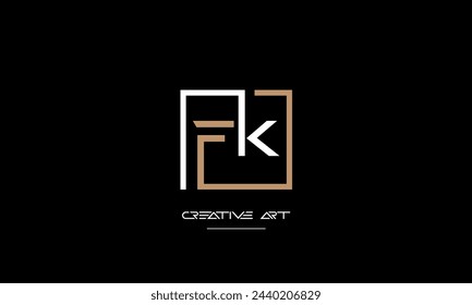FK, KF, F, K abstract letters logo monogram