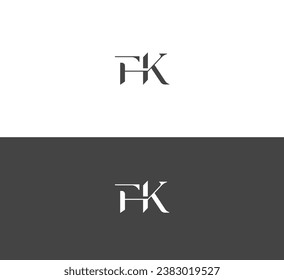 FK ,KF elementos de plantilla de diseño de logotipo de letras. Logo de la letra digital abstracta moderna.