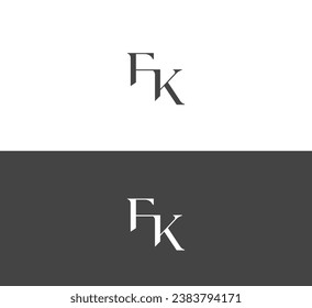 FK ,KF letter logo design template elements. Modern abstract digital alphabet letter logo.