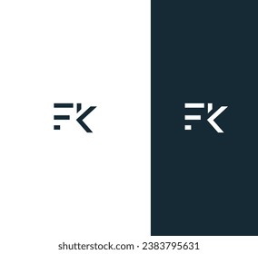 FK ,KF elementos de plantilla de diseño de logotipo de letras. Logo de la letra digital abstracta moderna.