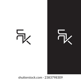 FK,KF Buchstaben Logo Design Template Elemente. Modernes abstraktes Logo für digitale Buchstaben.