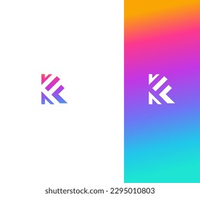 FK, KF letter modern branding logo