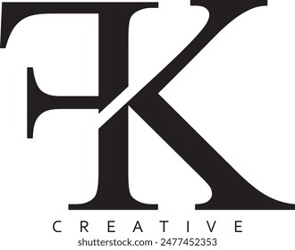 FK or KF letter modern logo design