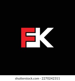 FK or KF ‍abstract outstanding professional business awesome artistic branding company different colors illustration logo