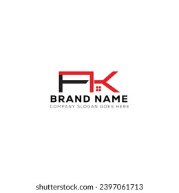 FK letter creative real estate vector logo design . FK creative initials letter logo concept.