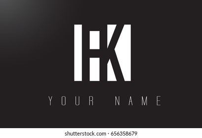 FK Letter Logo With Black and White Letters Negative Space Design.