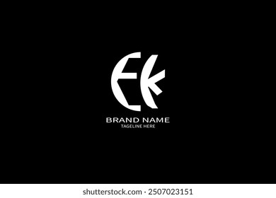 FK letter logo creative design. FK unique design. FK letter logo design on black background.