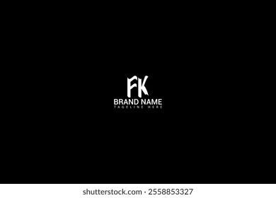 FK letter logo creative design. FK unique design. FK letter logo design on black background.