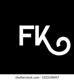FK letter logo design on black background. FK creative initials letter logo concept. fk letter design. FK white letter design on black background. F K, f k logo